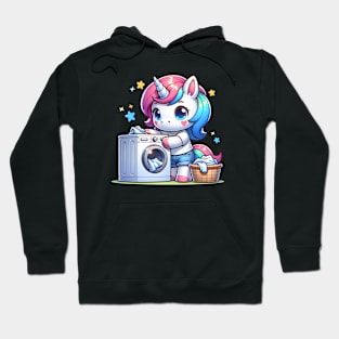 Magical Laundry Day with Unicorns 🧺 Hoodie